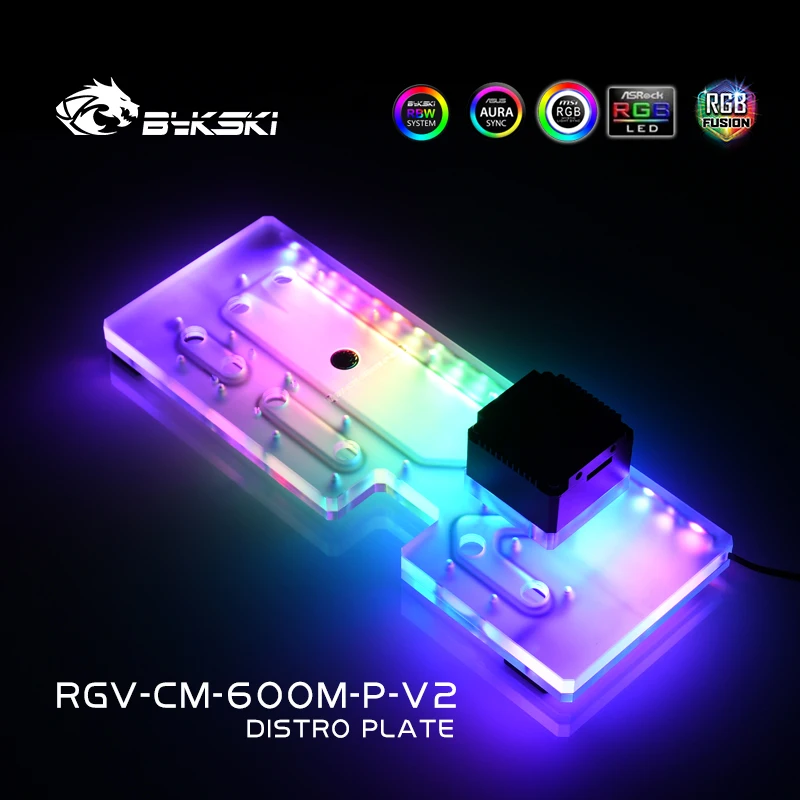 Distro Plate Ddc Pump Combo - Bykski placa de distribuição acrílica/reservatório de