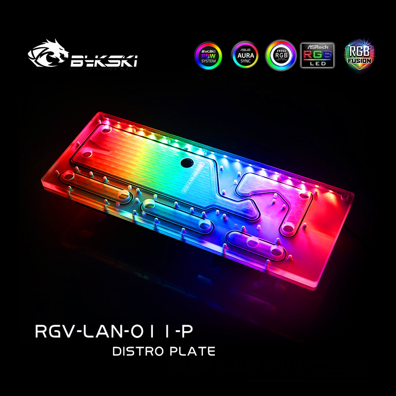 Placa acrílica BYKSKI RGV-LAN- - Distro Plate Ddc Pump Combo avaliação e preço