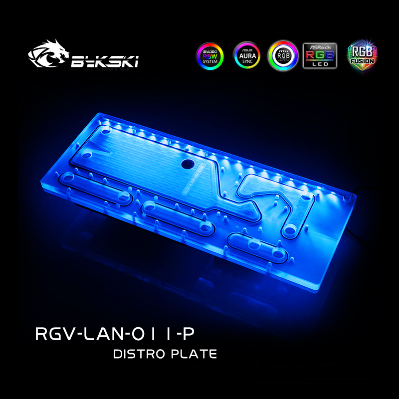 Placa acrílica BYKSKI RGV-LAN- - Distro Plate Ddc Pump Combo avaliação e preço