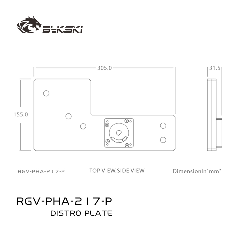 Bykski RGV-PHA-217-P placa de  - Distro Plate Ddc Pump Combo avaliação e preço